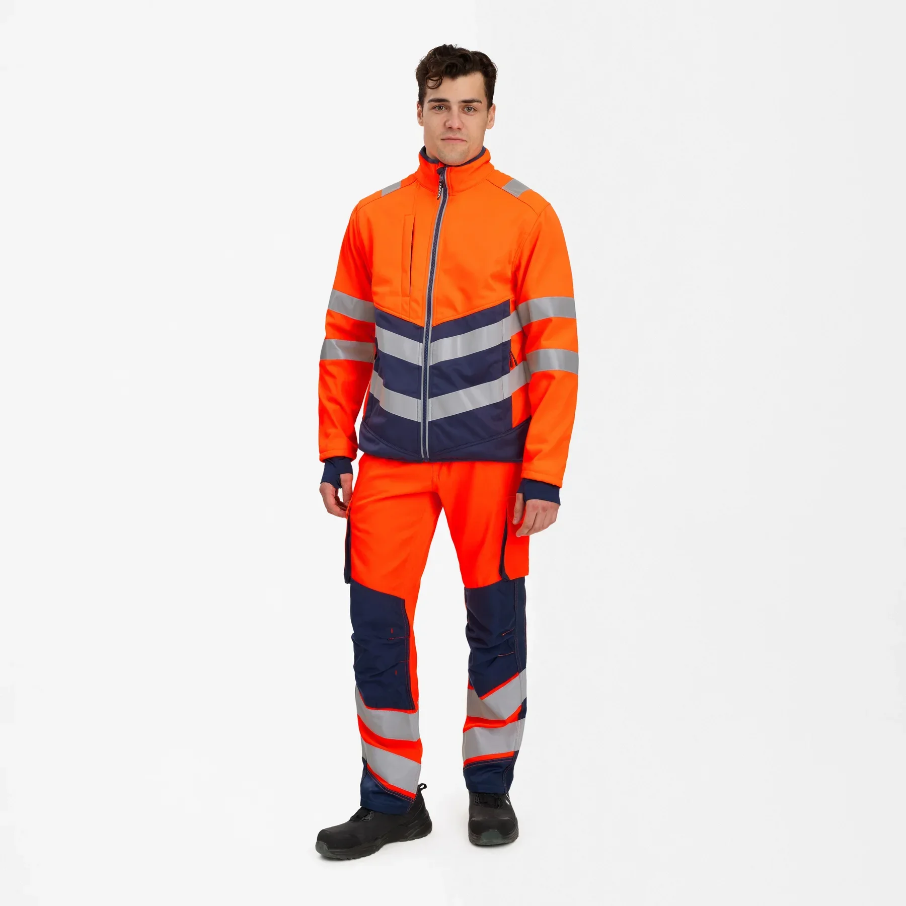 ENGEL Safety Softshelljacke – Orange/Blue ink