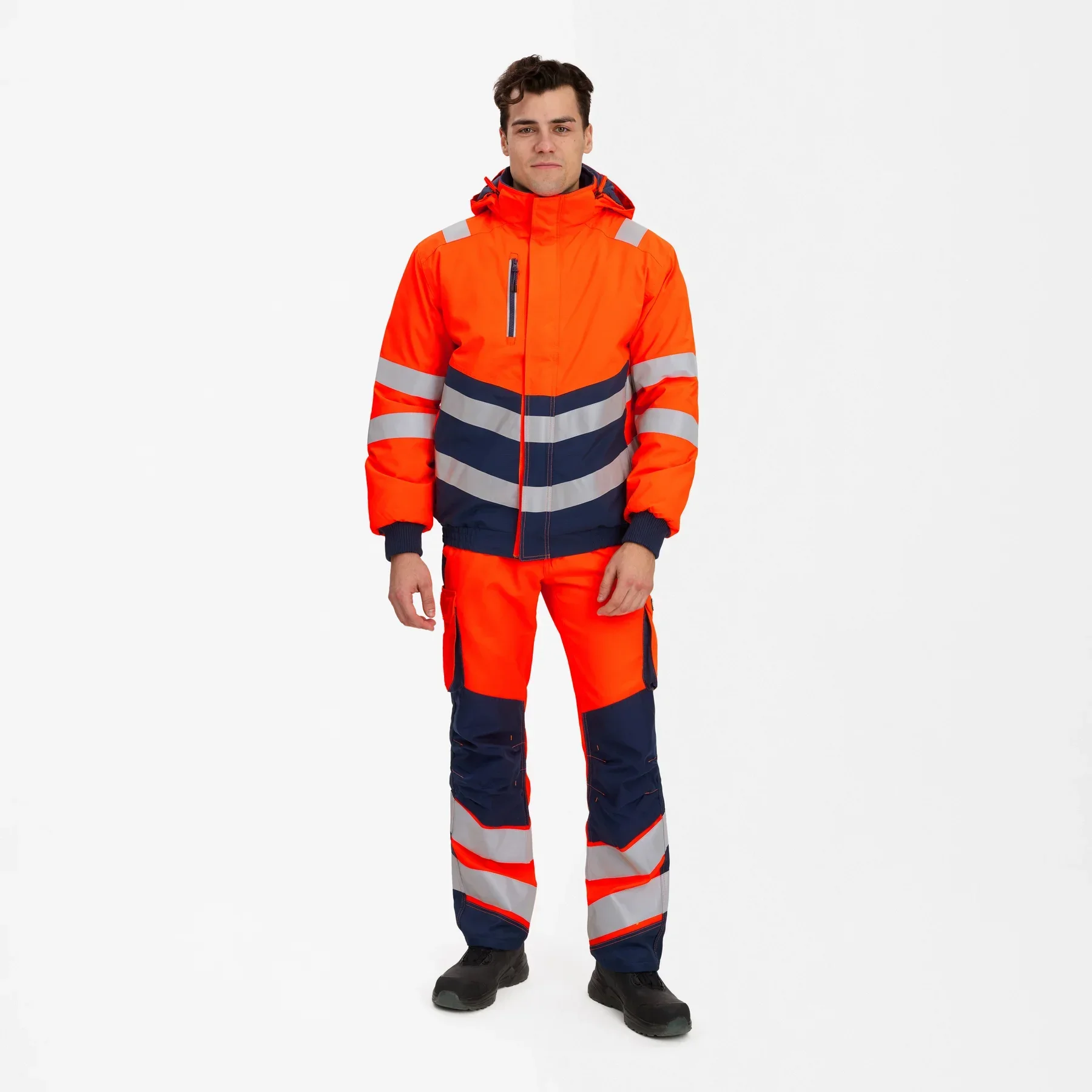 ENGEL Safety Pilotjacke – Orange/Blue ink