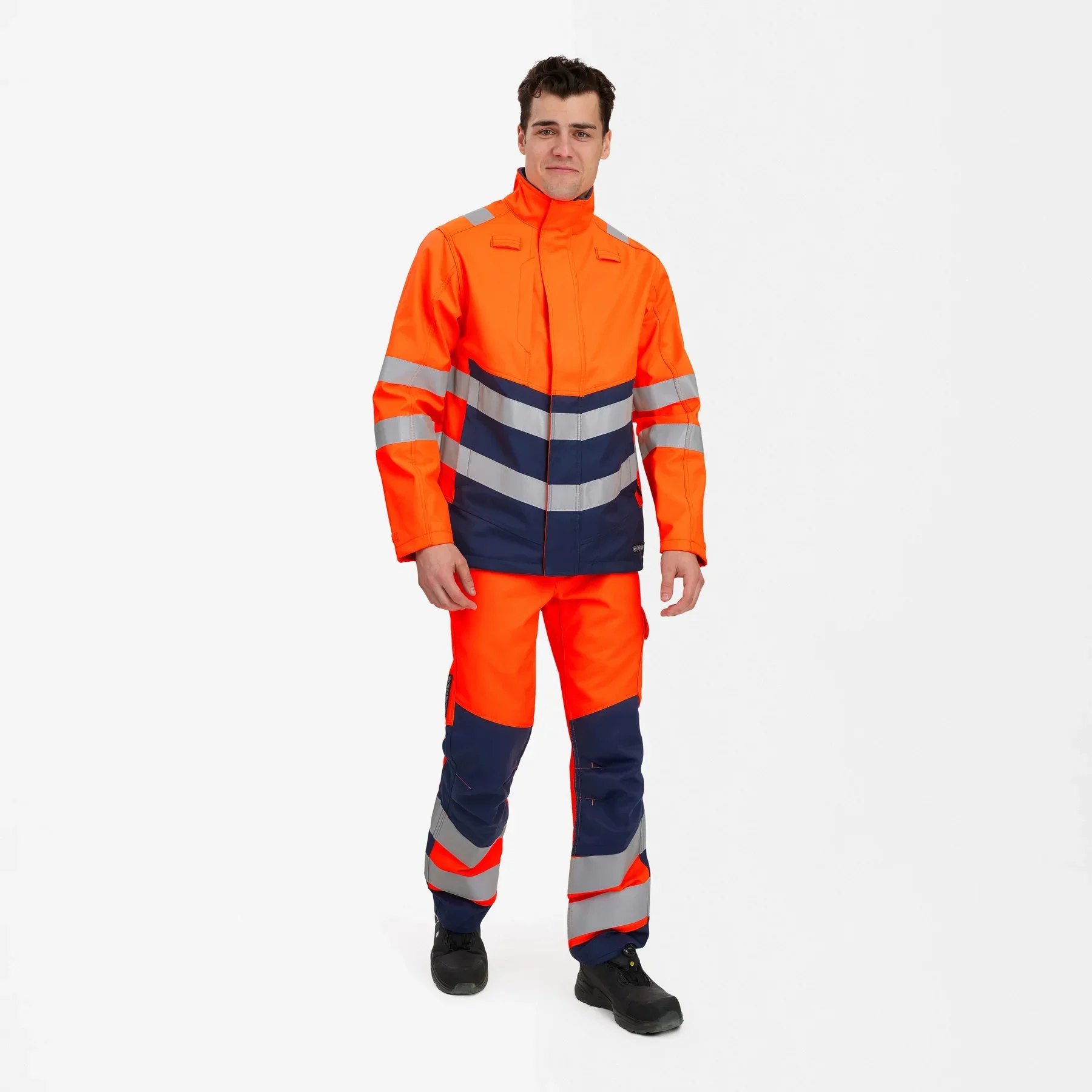 ENGEL Safety+ Softshelljacke – Orange/Blue ink
