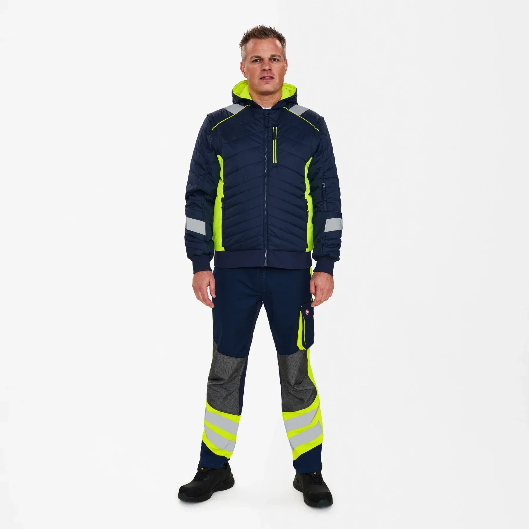 ENGEL Cargo Steppjacke – Blue Ink/Gelb