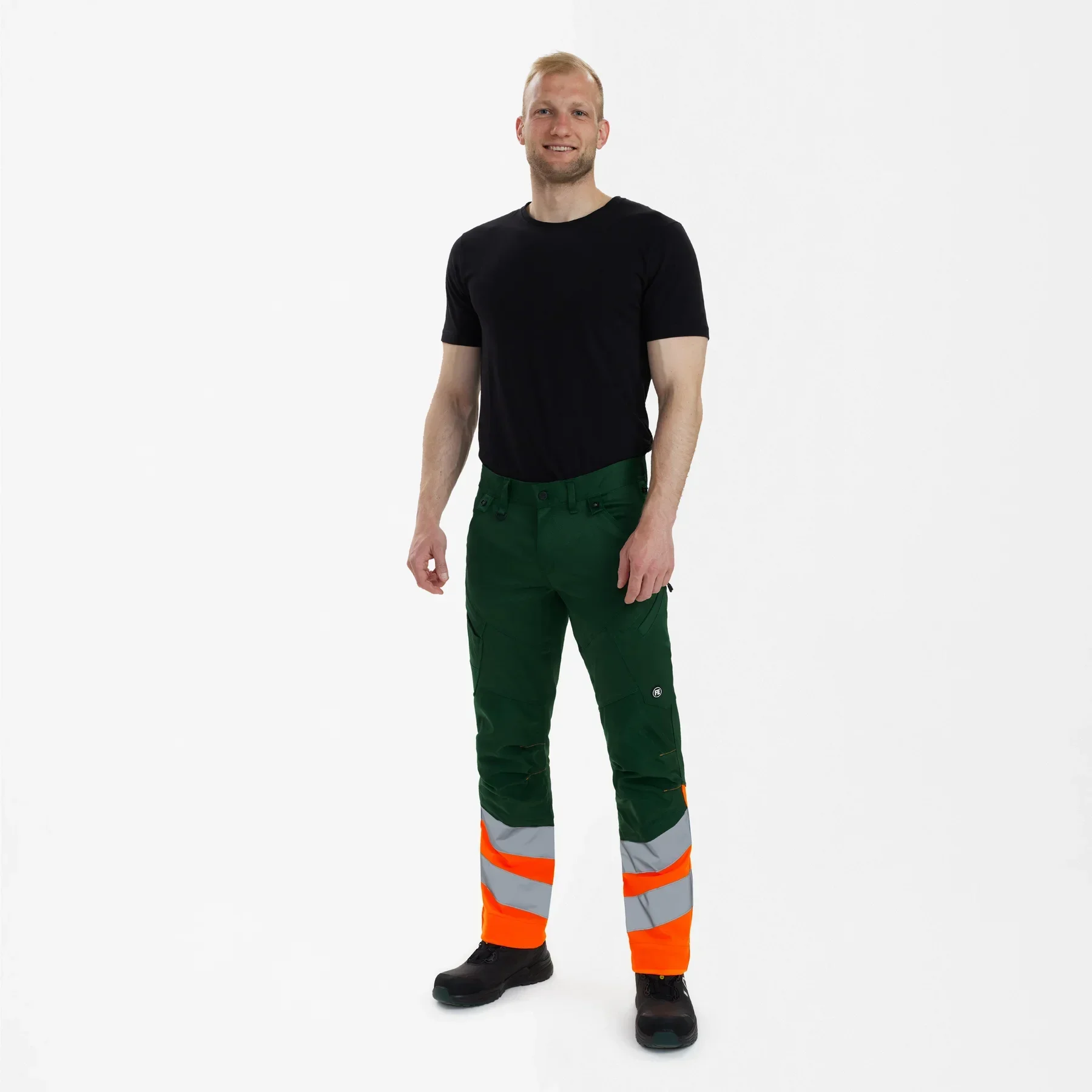 ENGEL Safety Arbeitshose mit 2-Wege-Stretch – Grün/Orange