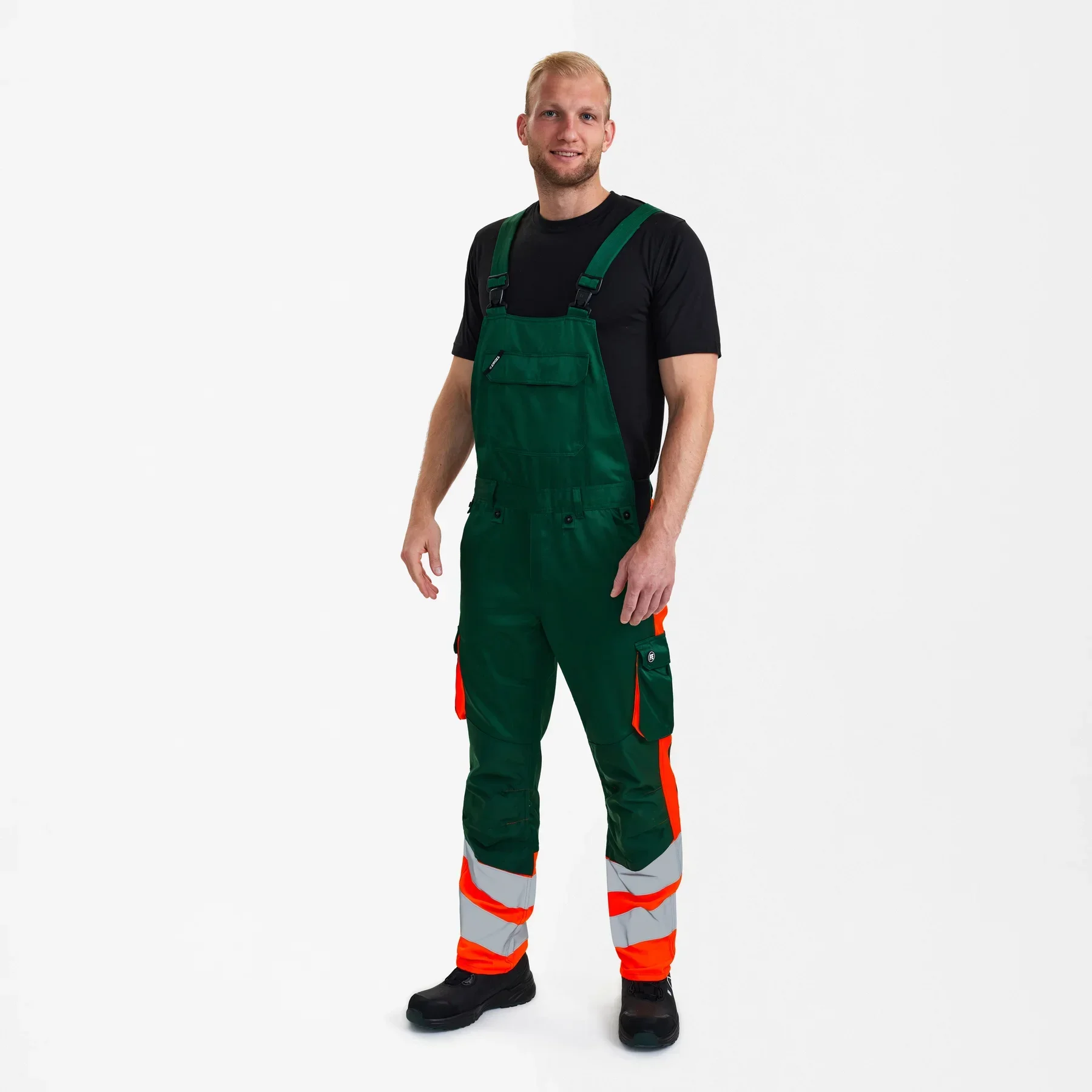 ENGEL Safety Light Latzhose – Grün/Orange