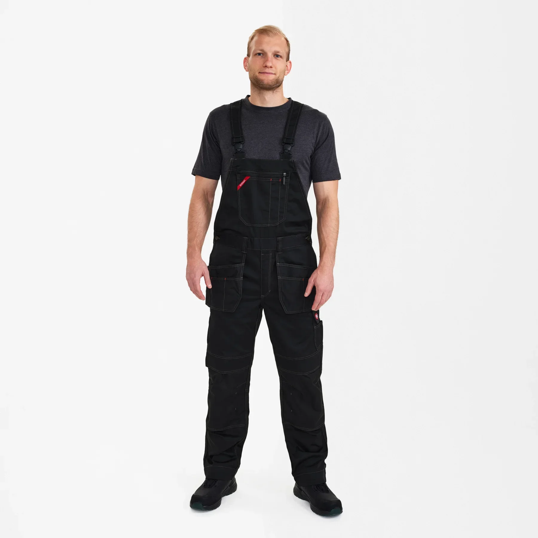 ENGEL Combat Latzhose mit Holstertaschen – Schwarz