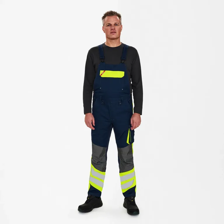 ENGEL Cargo Latzhose – Blue Ink/Gelb