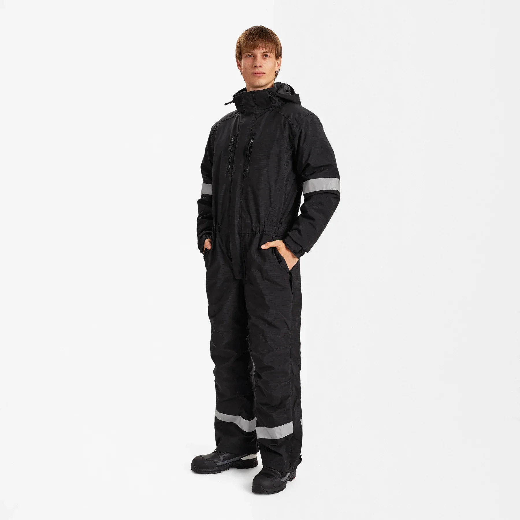 ENGEL Extend Winteroverall mit Reflexstreifen – Schwarz