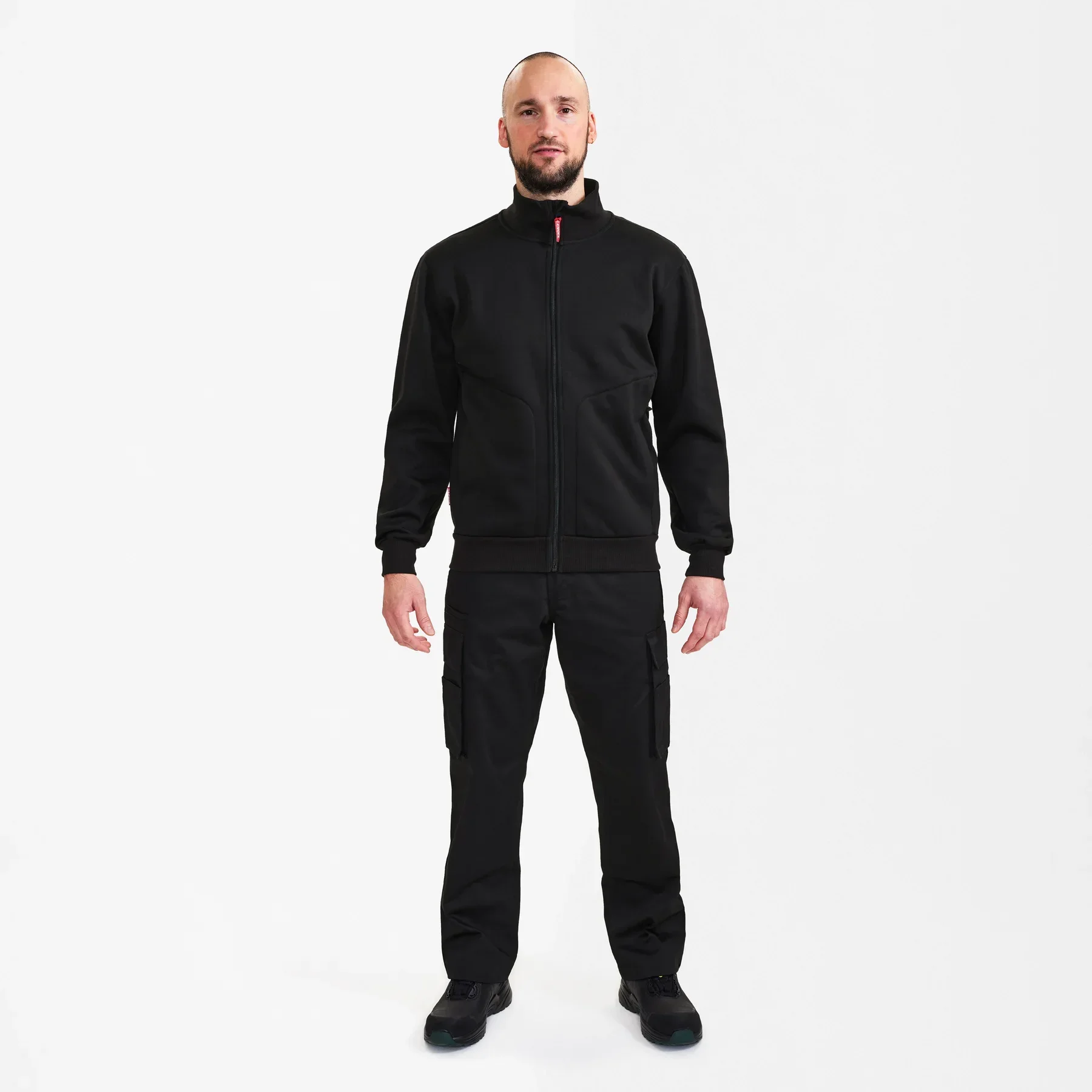ENGEL Extend Sweat-Jacke mit hohem Kragen – Schwarz