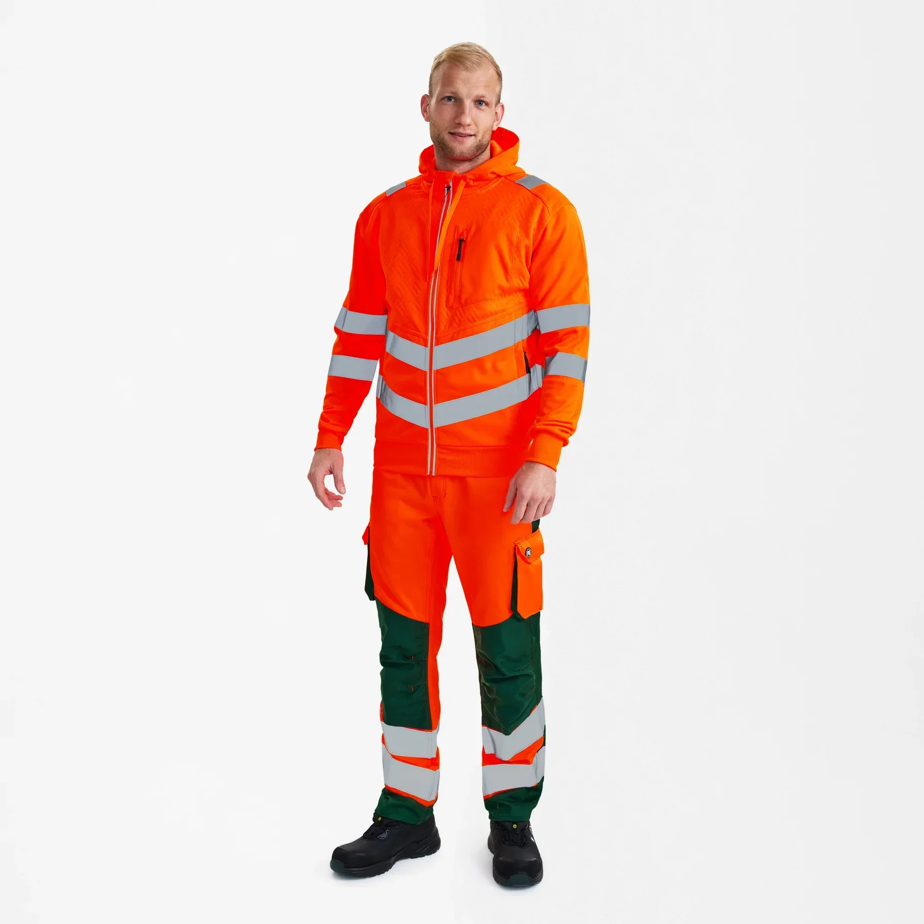 ENGEL Safety Sweatcardigan – Hi-vis Orange