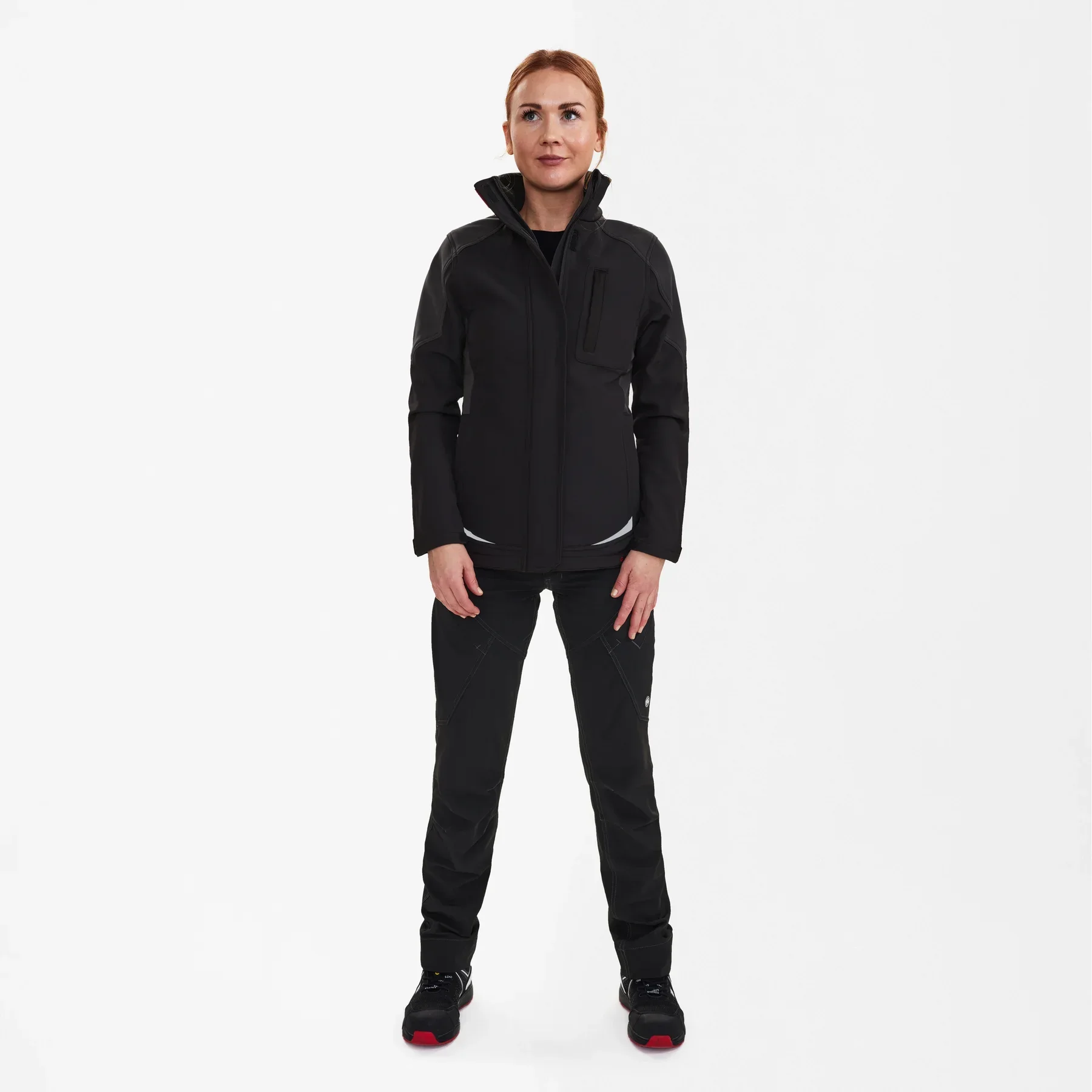 ENGEL Galaxy Damen Softshelljacke – Schwarz/Anthrazit Grau