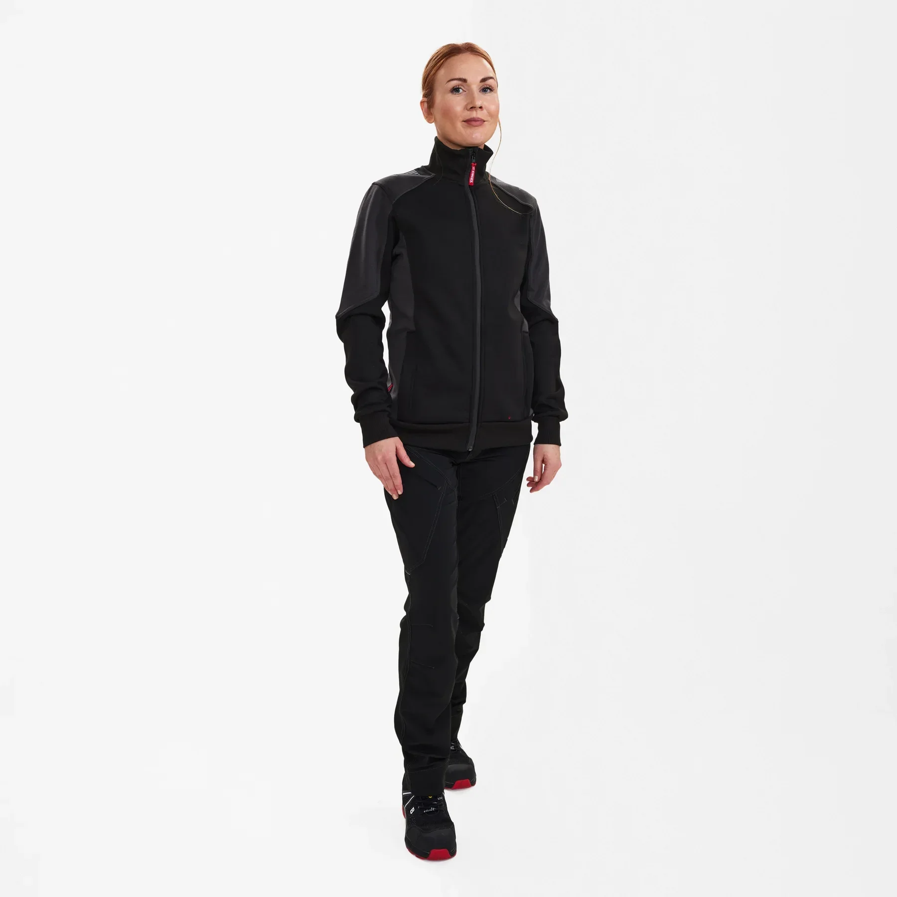 ENGEL Galaxy Damen Sweatcardigan – Schwarz/Anthrazit Grau