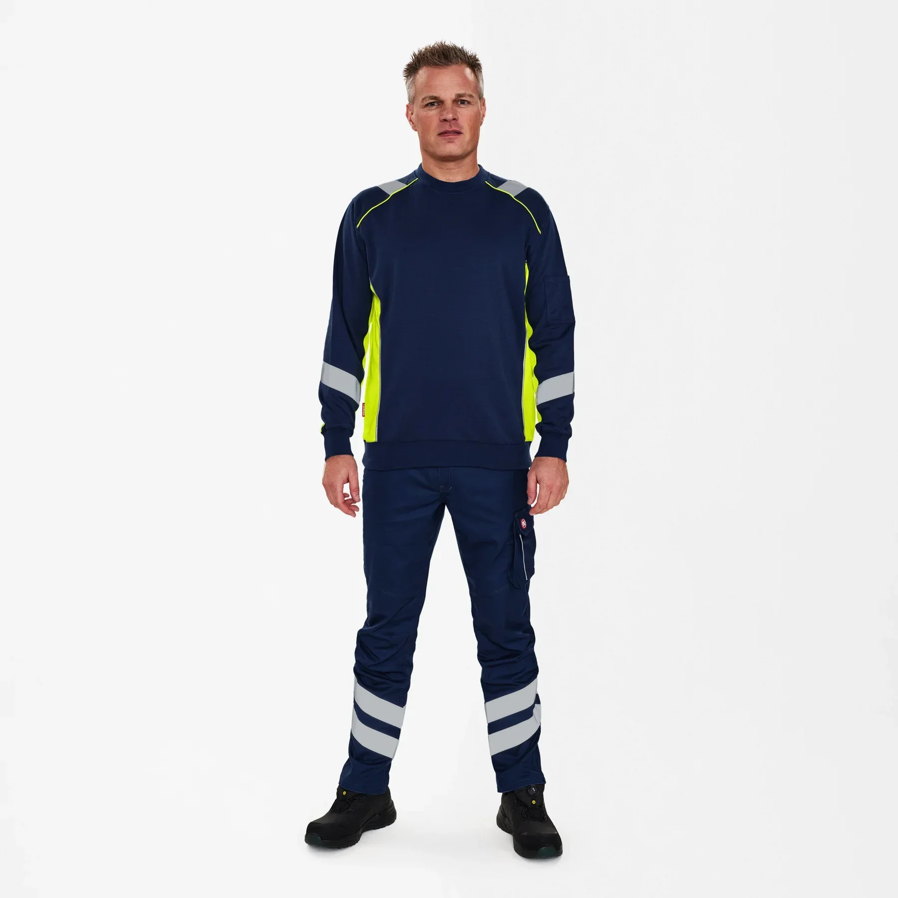 ENGEL Cargo Sweatshirt – Blue Ink/Gelb