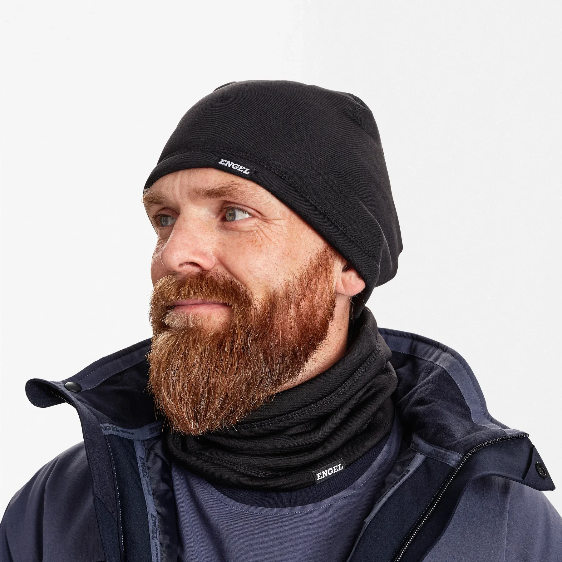 ENGEL Beanie- und Halswärmer-Set – Schwarz