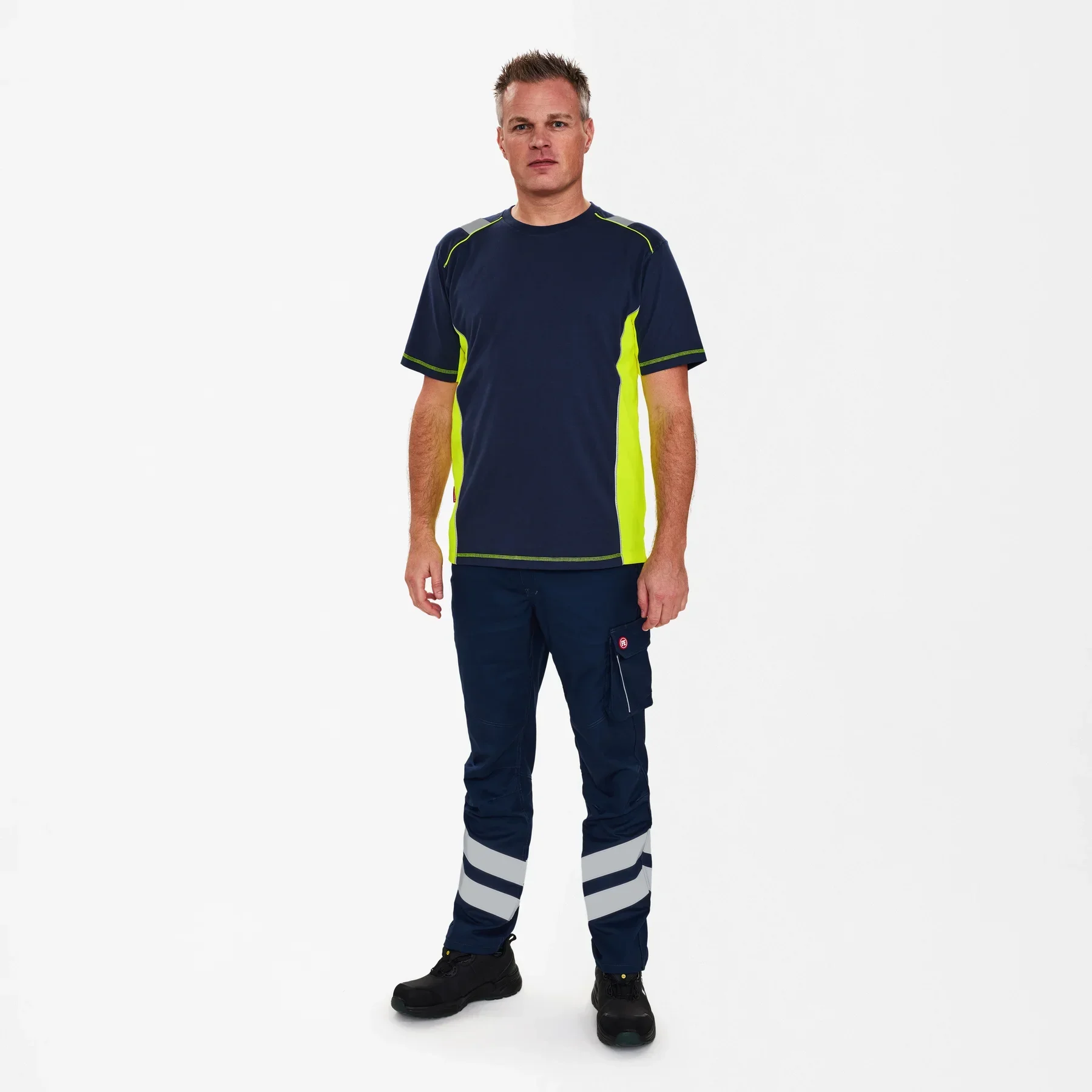 ENGEL Cargo T-Shirt – Blue Ink/Gelb