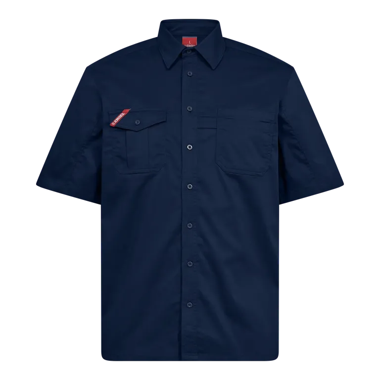ENGEL Extend kurzärmliges Hemd mit Stretch – Blue Ink