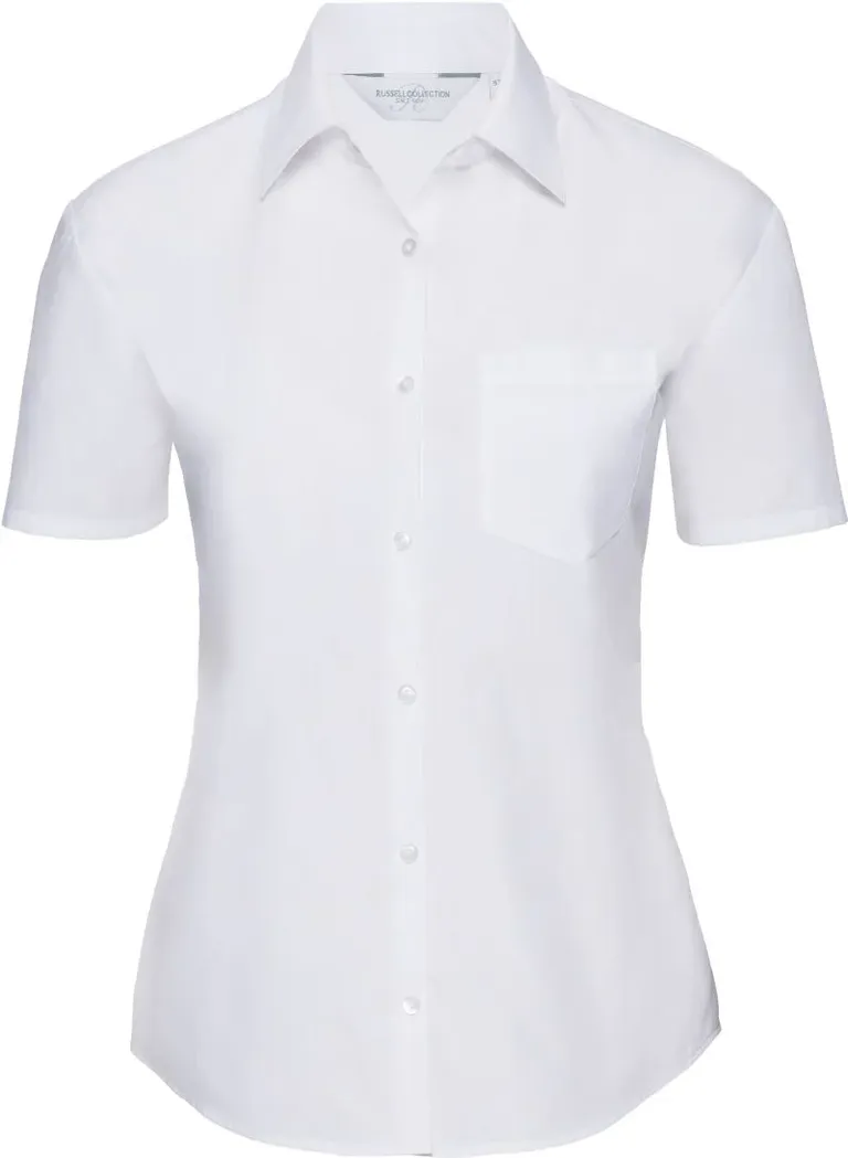 Russell Athletic 935F – Popeline Bluse kurzarm – White