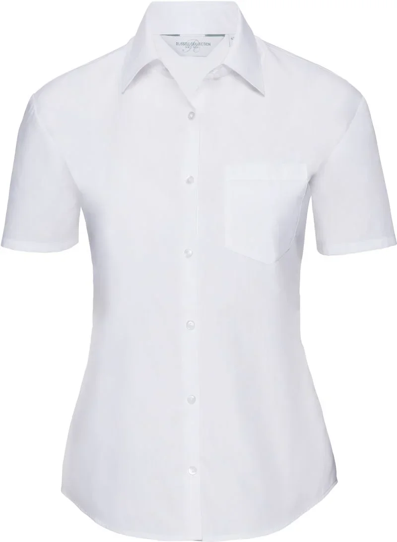 Russell Athletic 935F – Popeline Bluse kurzarm – White