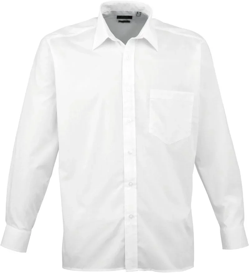 Premier PR 200 – Popeline Hemd langarm – White