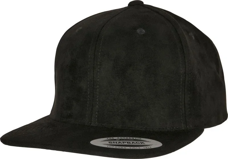 Flexfit 6089SU/6089CH – 6 Panel Snapback Kappe "Suede" – Black