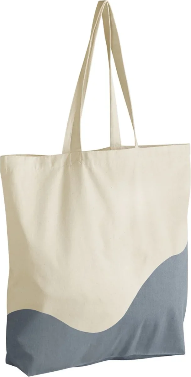Westford Mill W 235 – Große Bio Baumwolltasche – Natural/Blue Grey