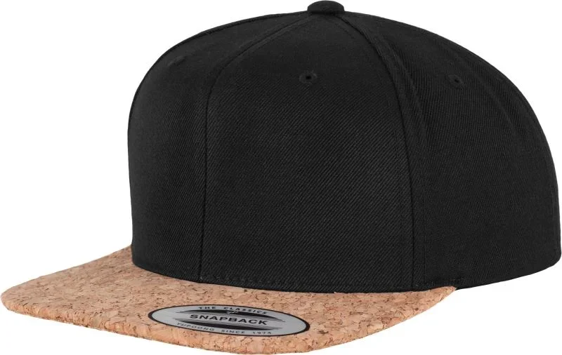 Flexfit 6089CO – 6 Panel Kappe mit Korkschild – Black
