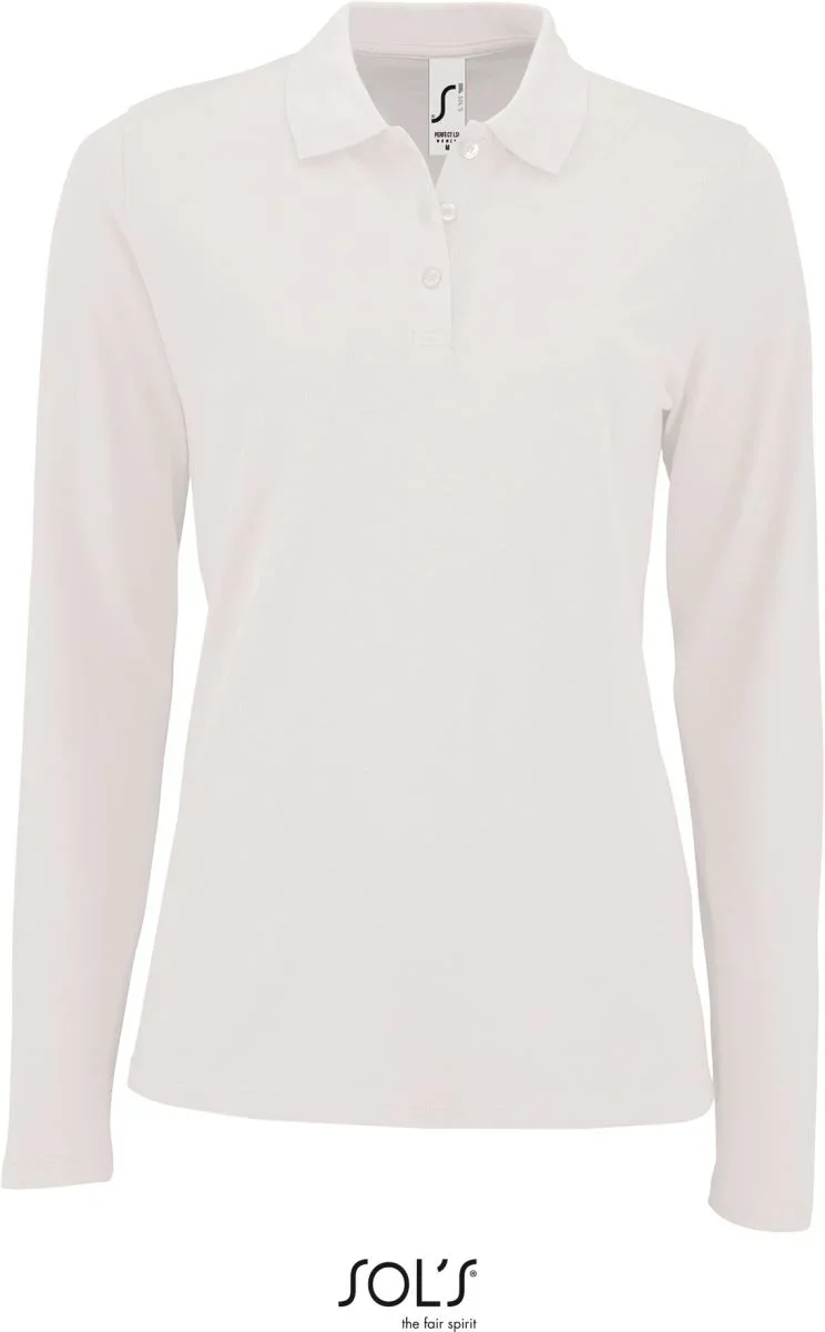 SOL's Collection Perfect LSL Women – Damen Piqué Polo langarm – White