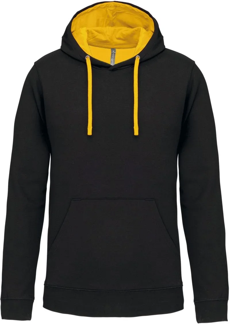 Kariban K 446 – Kontrast Kapuzen Sweater – Black/Yellow