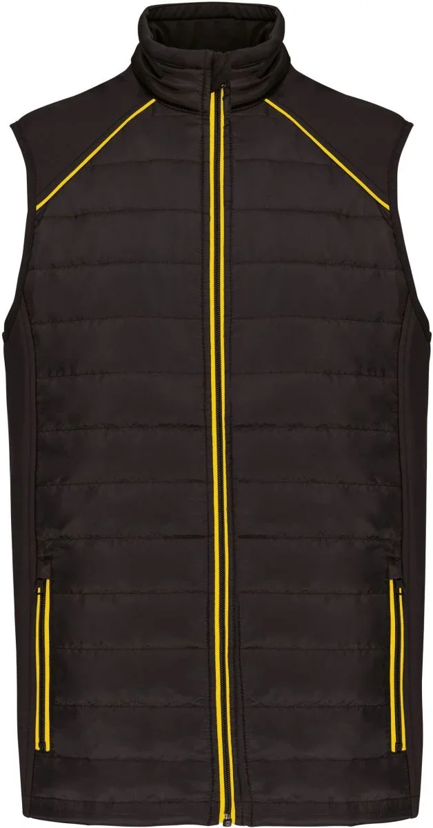 Kariban WK 606 – Workwear Hybrid Bodywarmer "Day-to-Day" – Black/Yellow