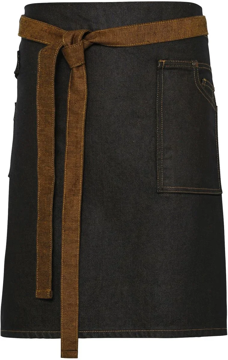 Premier PR 135 – Denim Hüftschürze kurz "Division" – Black/Tan