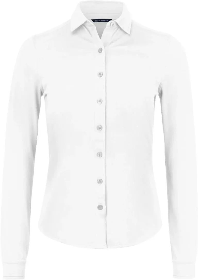 Cutter & Buck Advantage Shirt Women – Piqué Bluse langarm – White