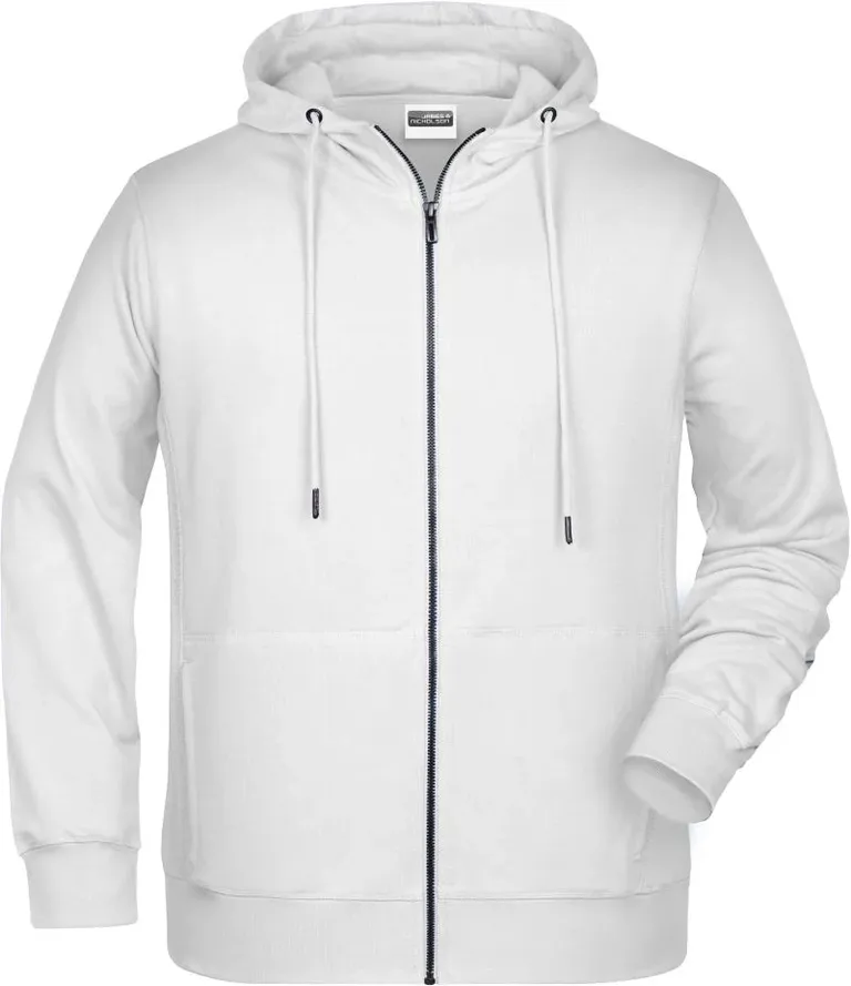 James & Nicholson 8026 – Herren Kapuzen Sweatjacke – White