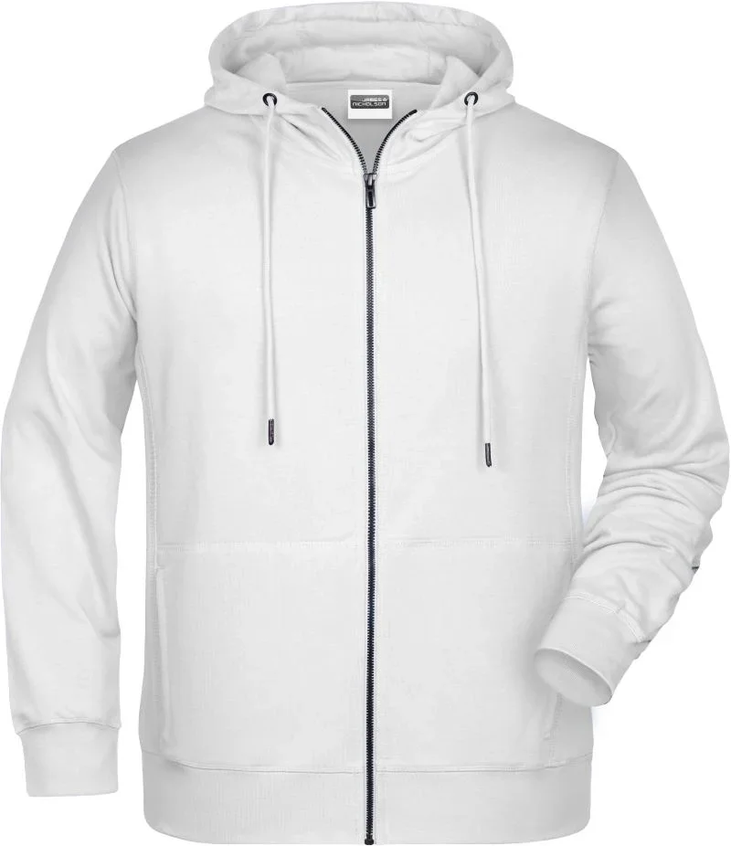 James & Nicholson 8026 – Herren Kapuzen Sweatjacke – White