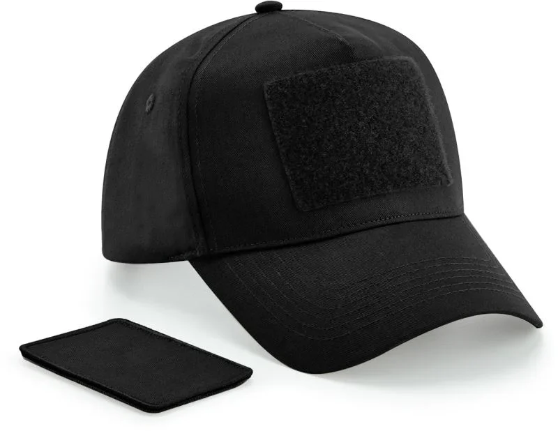Beechfield B 638 – 5 Panel Patch Kappe – Black