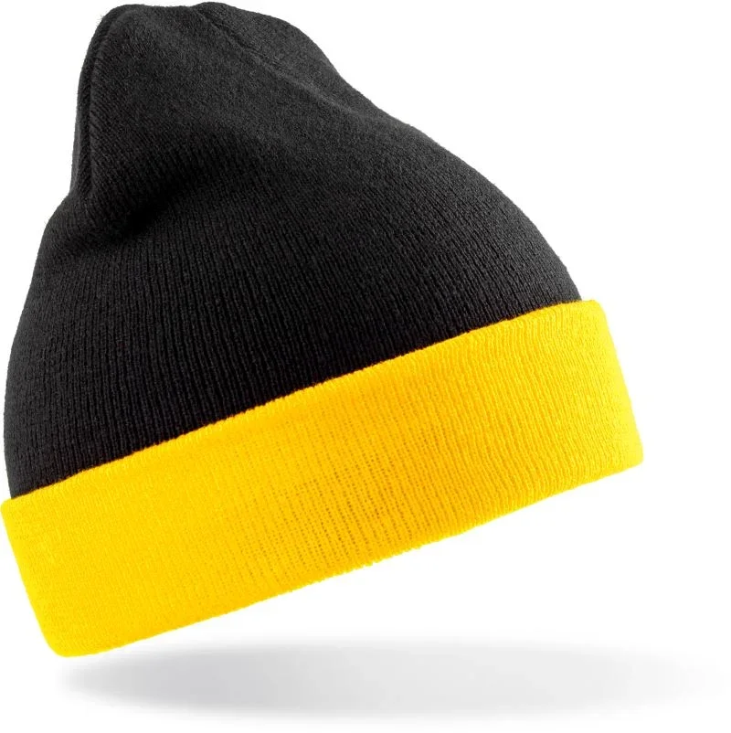 Result Headwear RC 930X – Strickmütze "Black Compass" – Black/Yellow