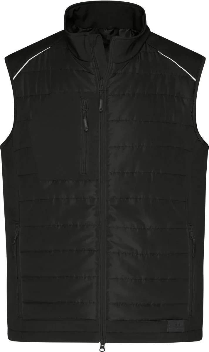James & Nicholson JN 1822 – Herren Hybrid Gilet – Black/Black