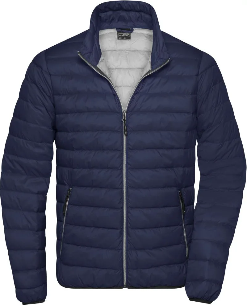 James & Nicholson JN 1140 – Herren Daunenjacke – Navy/Silver