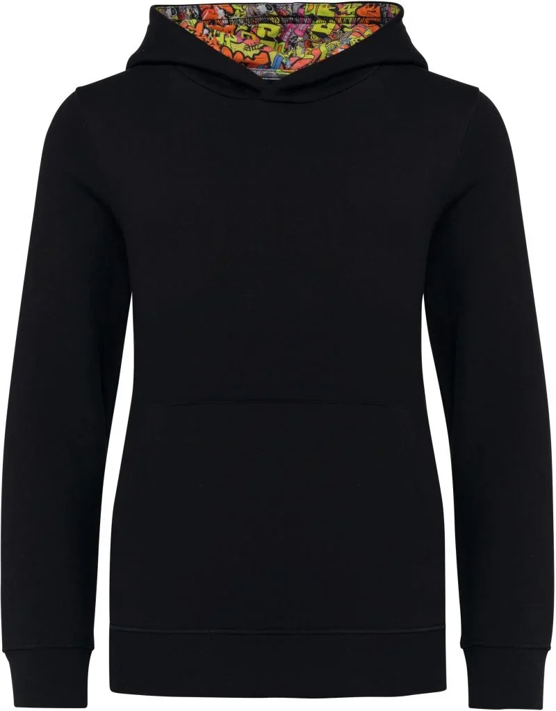 Kariban K 4014 – Kinder Kapuzen Sweater – Black/Skate Graffiti