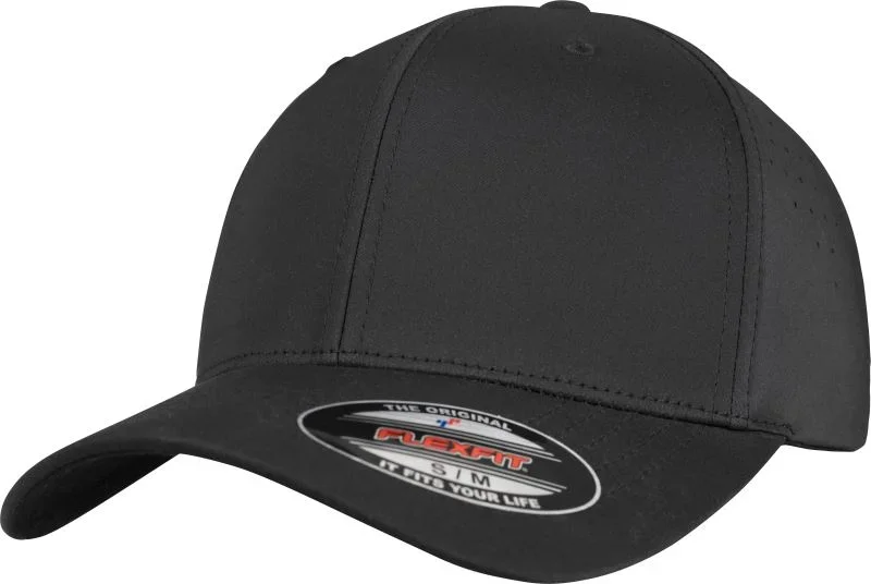 Flexfit 6277P – 6 Panel Kappe "Perforated" – Black