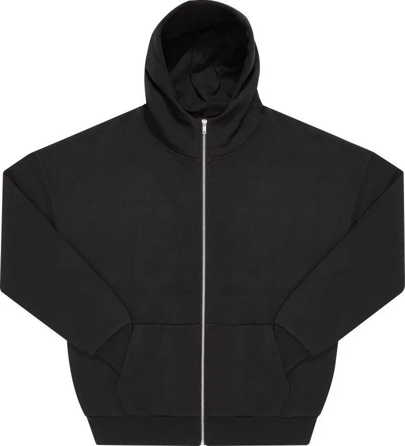 B&C Collection Influence Zip Hood – Schwere Oversize Kapuzen Sweatjacke – Black