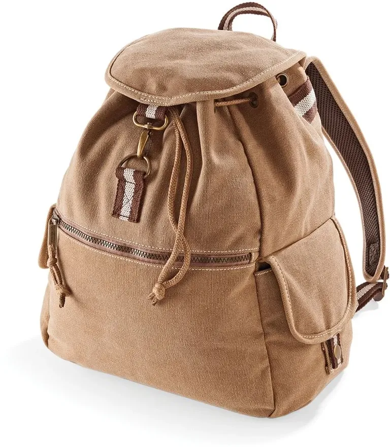 Quadra QD 612 – Vintage Canvas Rucksack – Sahara