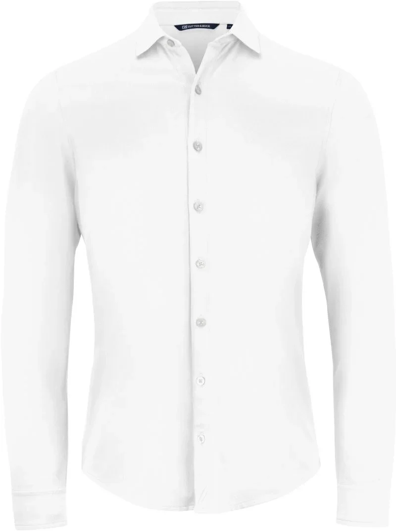 Cutter & Buck Advantage Shirt Men – Piqué Hemd langarm – White