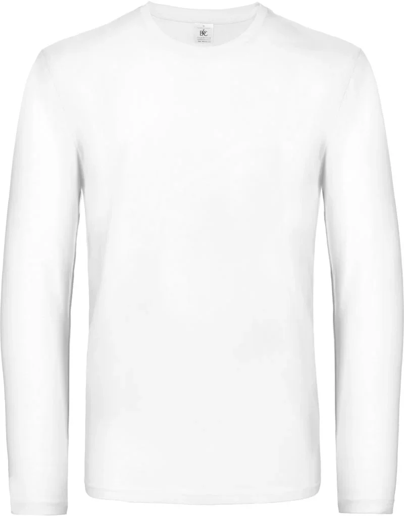 B&C Collection E190 LSL – Schweres T-Shirt langarm – White