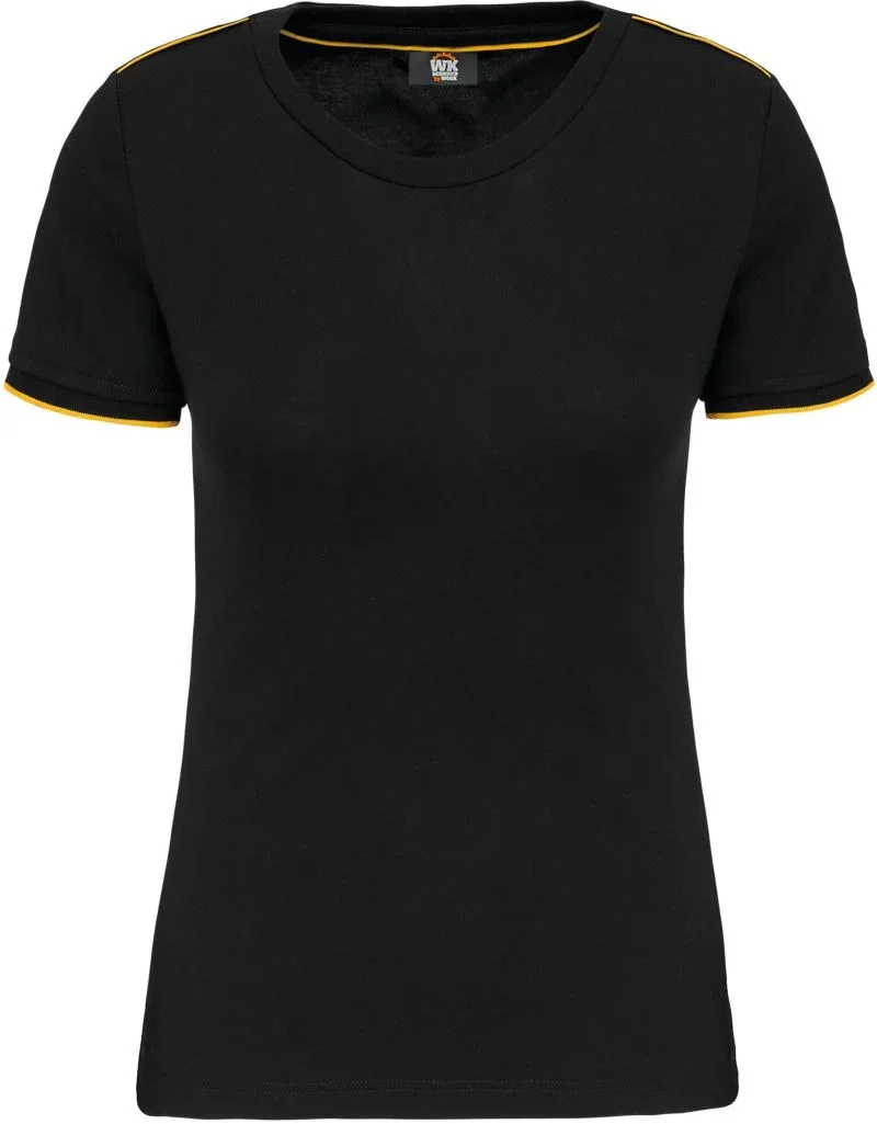 Kariban WK 3021 – Damen Workwear T-Shirt "Day-to-Day" – Black/Yellow