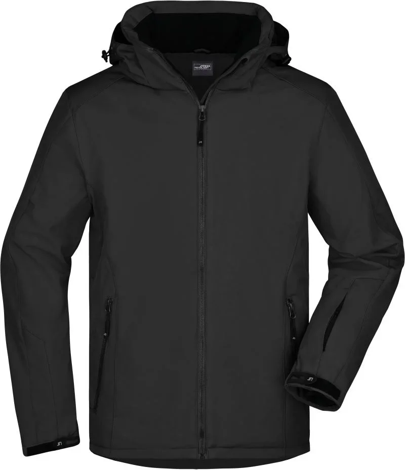 James & Nicholson JN 1054 – Herren 3-Lagen Wintersport Softshell Jacke – Black