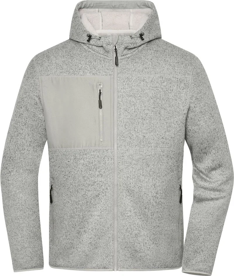 James & Nicholson JN 1874 – Strickfleece Jacke – Cement Melange/Nature