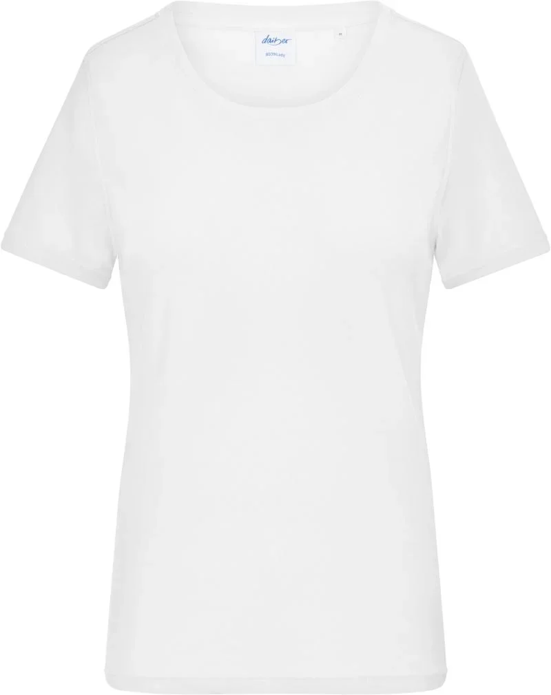 James & Nicholson 8039 – Damen Bio Feinripp T-Shirt – White