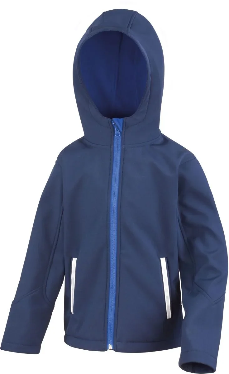 Result R 224JY – Kinder 3-Lagen Softshell Kapuzen Jacke – Navy/Royal