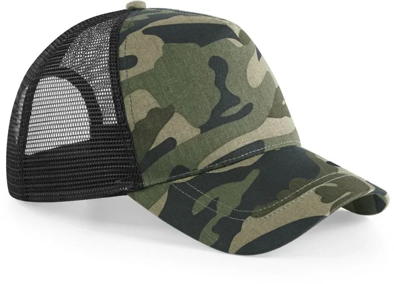 Beechfield B 694 – 5 Panel Trucker Kappe "Camo" – Jungle Camo