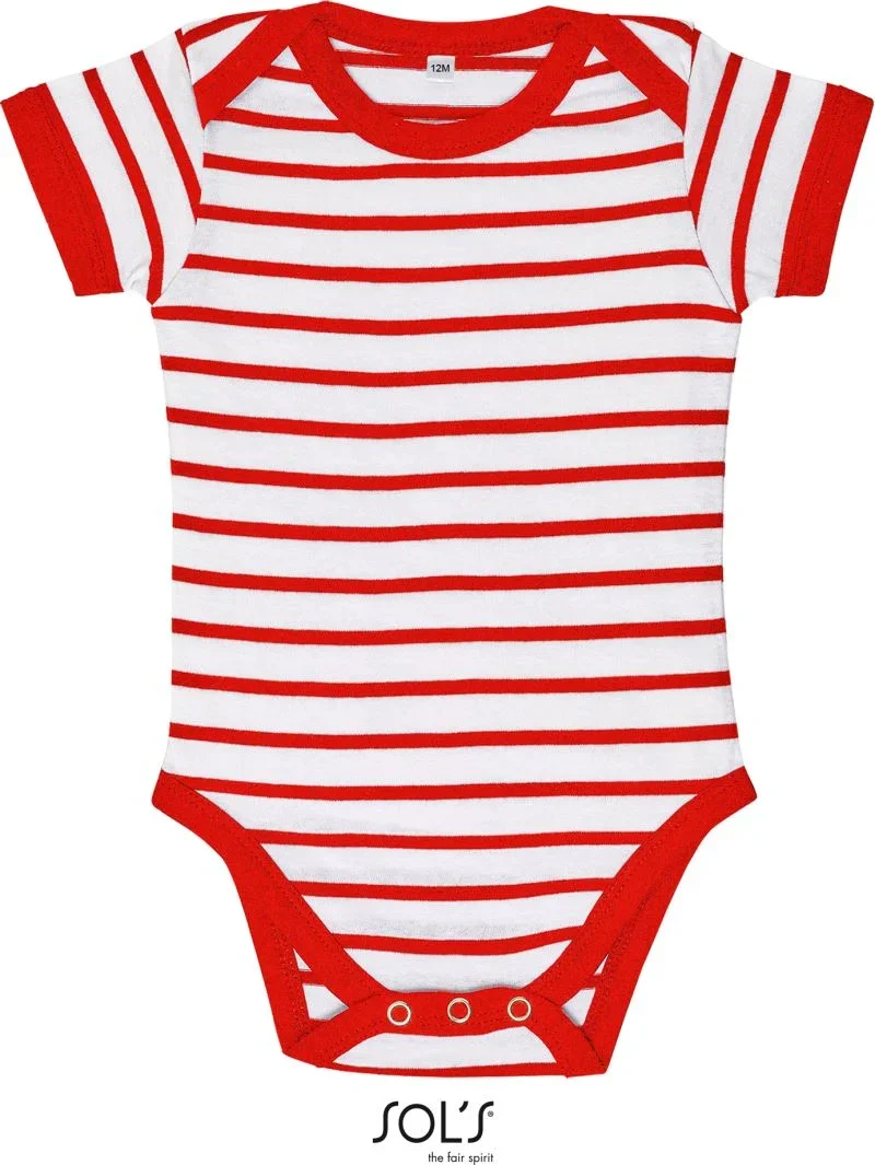 SOL's Collection Miles Baby – Baby Body gestreift – White/Red
