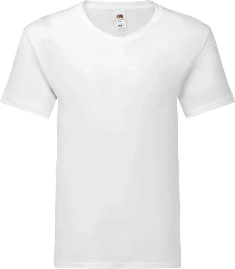 Fruit of the Loom Iconic 150 V-Neck T – V-Ausschnitt T-Shirt – White