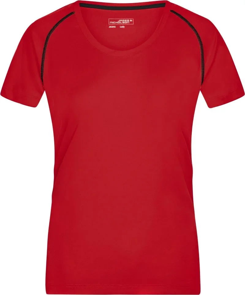 James & Nicholson JN 495 – Damen Funktionsshirt – Red/Black
