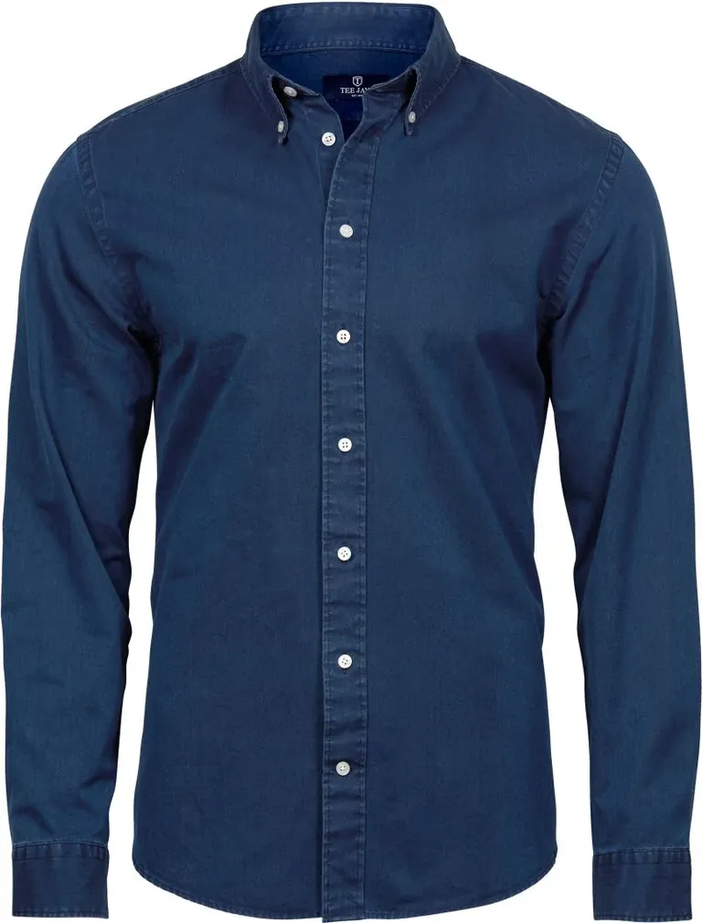 TEE JAYS TJ 4002 – Denim Twill Hemd langarm – Indigo Blue
